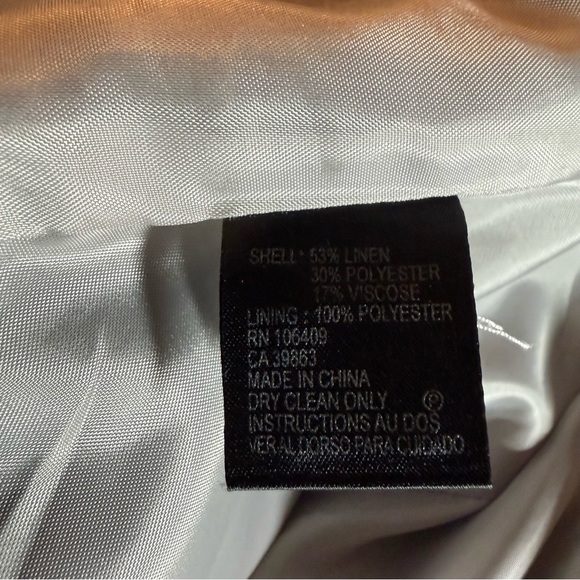 Tahari Light Brown Linen Blend Blazer size 2 - Picture 6 of 7